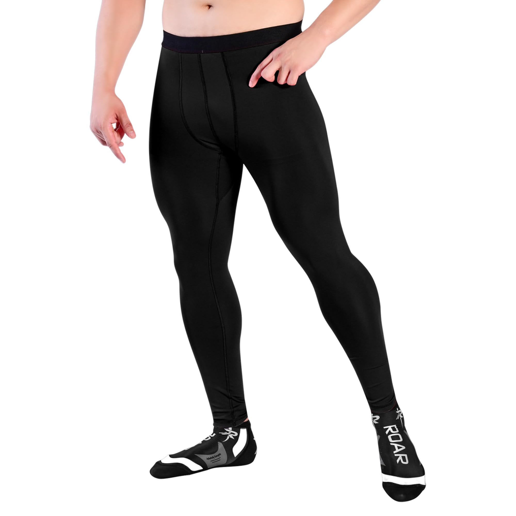 ROAR-INT Compression Pants Men MMA Leggings No-Gi Grappling Spats BJJ Pants Compression Tights Jiu Jitsu Spats - Image 3